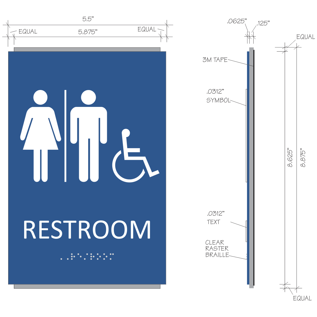 ADA Braille Unisex Restroom Sign